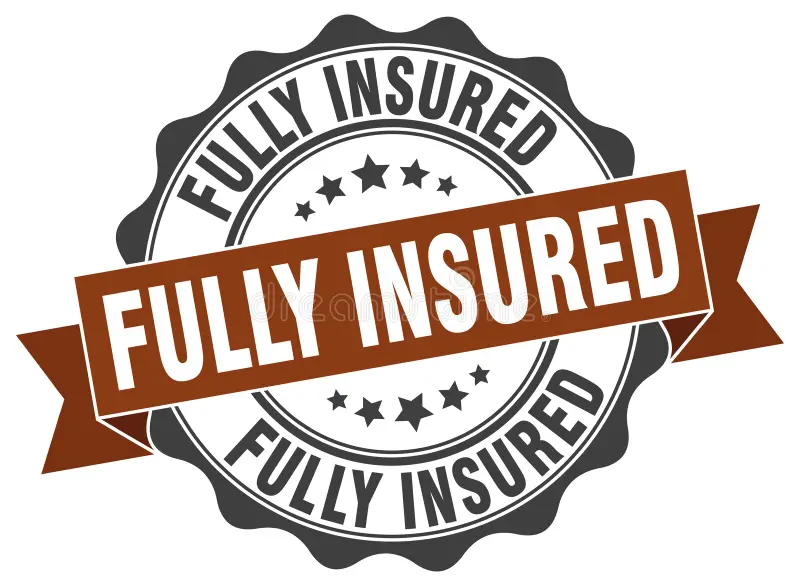 fully insured round seal isolated white background fully insured fully insured seal stamp 120978621